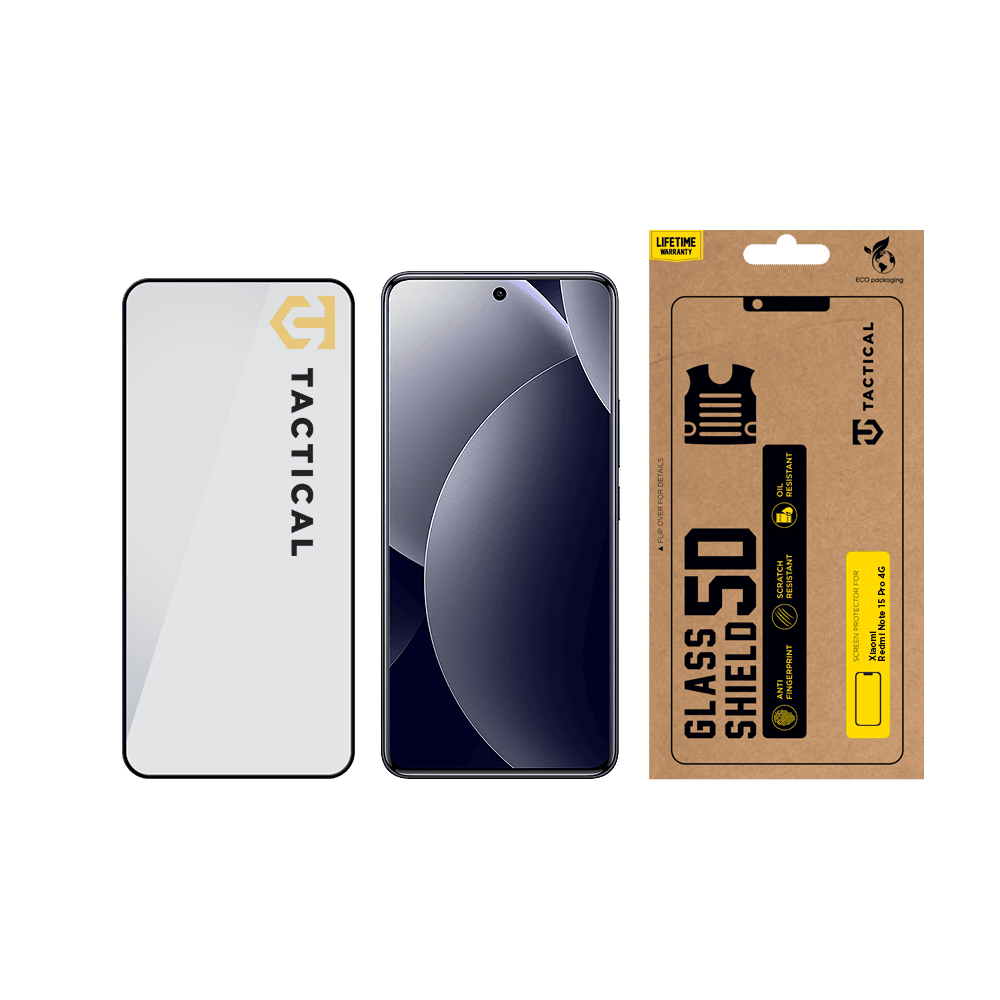 Tactical Glass Shield 5D sklo pro Xiaomi Redmi Note 15 Pro 4G Black - Obrázek 3