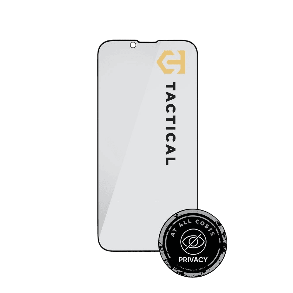 Tactical Glass Shield Privacy Stealth 5D sklo pro Apple iPhone 13/13 Pro/14/16e/17e Black - Obrázek 2